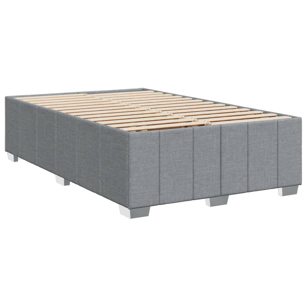 vidaXL Łóżko kontynentalne z materacem, jasnoszare, 120x190 cm tkanina