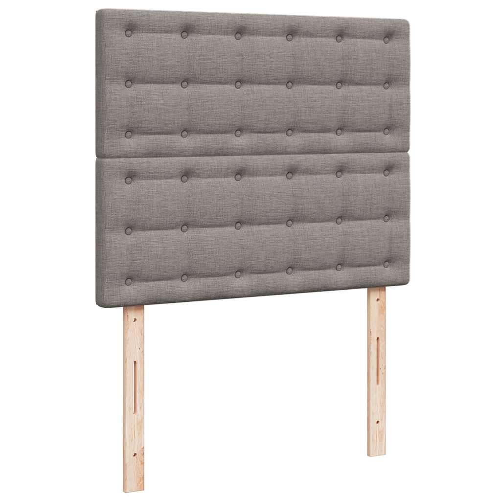 vidaXL Łóżko kontynentalne z materacem, taupe, 120x190 cm, tkanina
