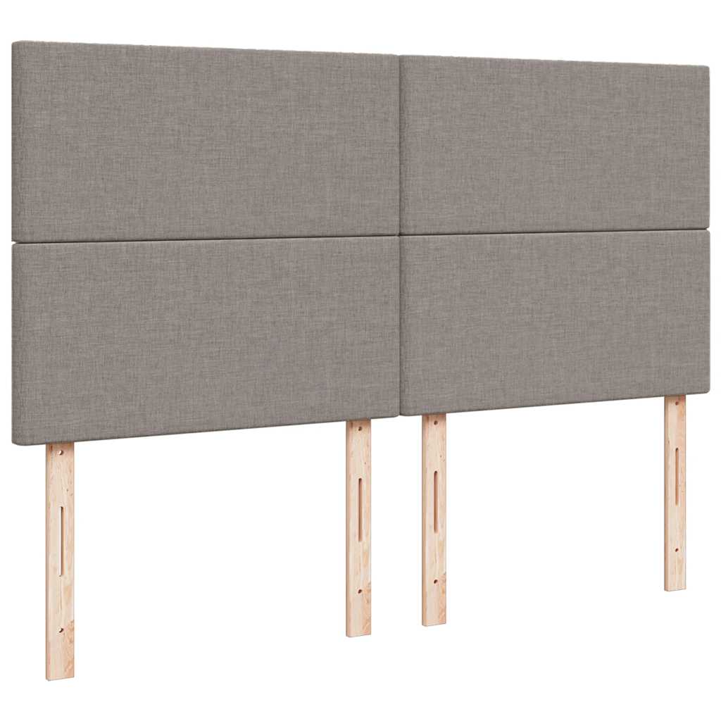 vidaXL Łóżko kontynentalne z materacem, taupe, tkanina, 180x200 cm
