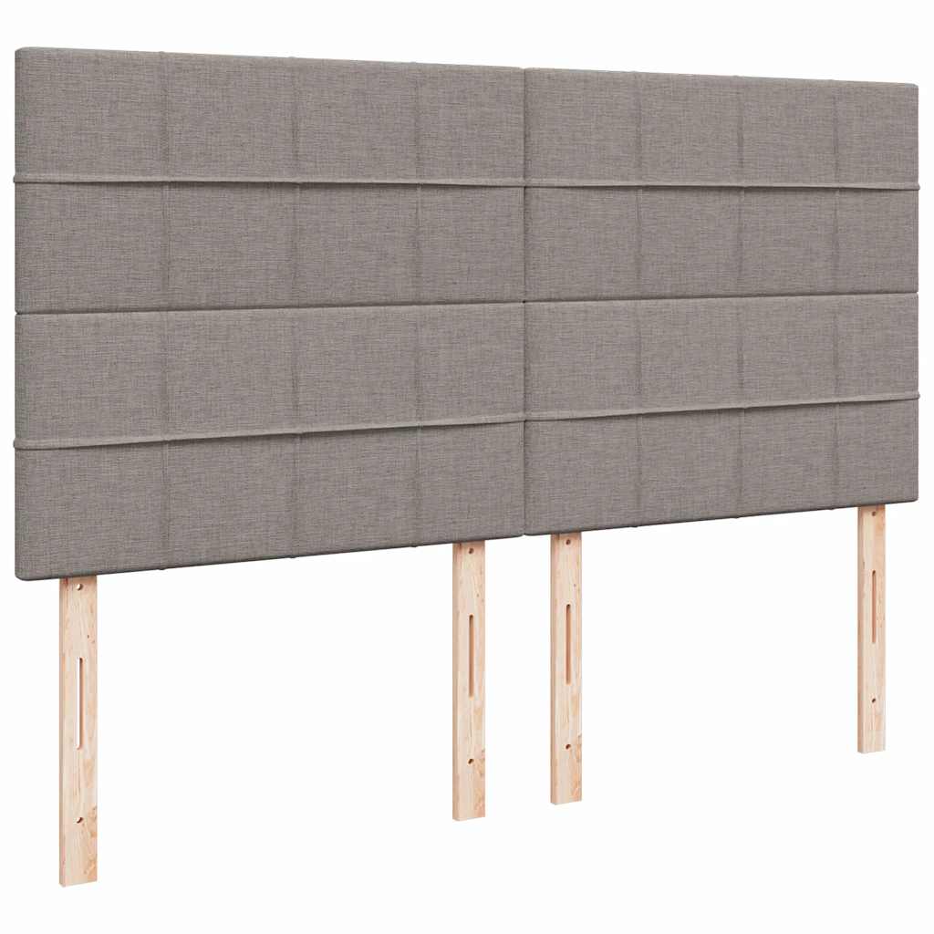 vidaXL Łóżko kontynentalne z materacem, taupe, tkanina, 180x200 cm