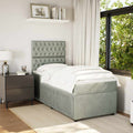 vidaXL Łóżko kontynentalne z materacem, jasnoszare, aksamit, 90x190 cm
