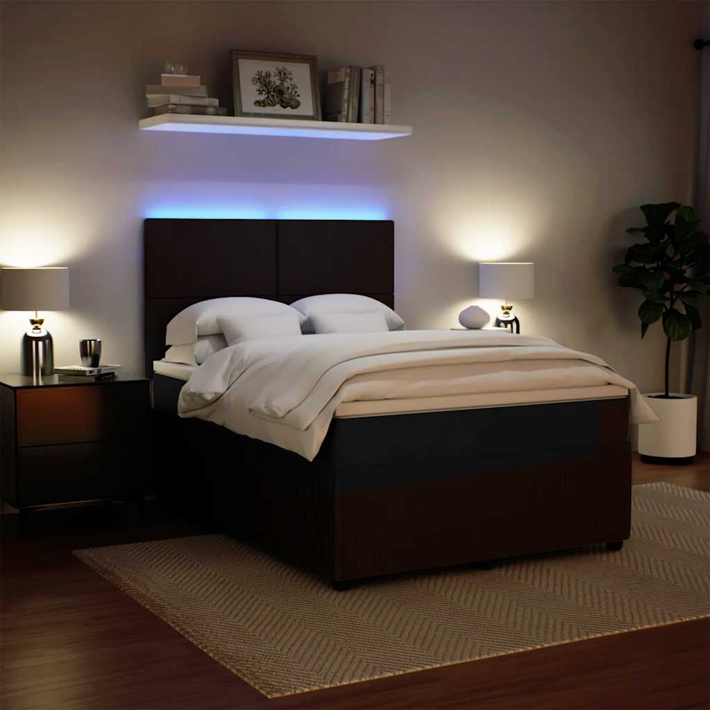 vidaXL Łóżko kontynentalne z materacem, czarne, 160x200 cm, aksamit