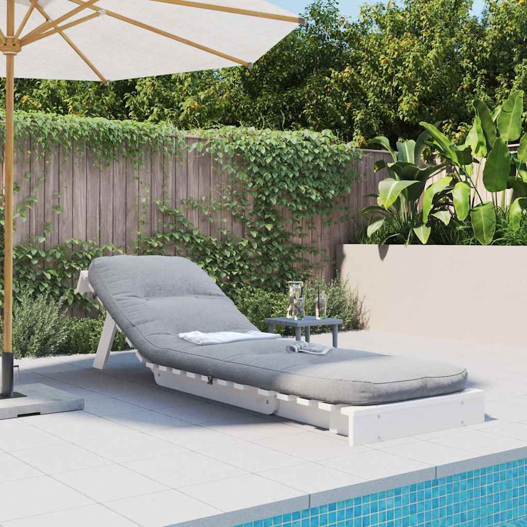 vidaXL Sofa rozkładana typu futon, z materacem, biała, 60x206x11 cm