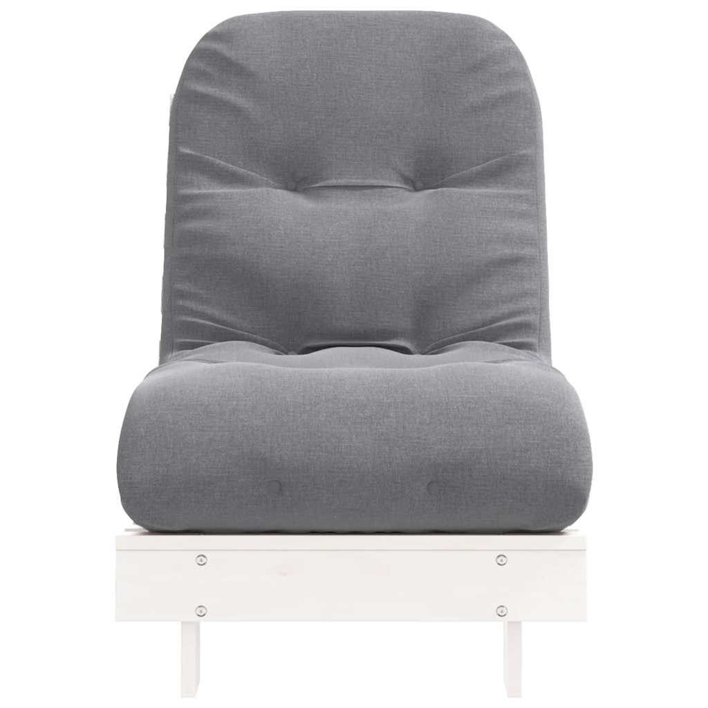 vidaXL Sofa rozkładana typu futon, z materacem, biała, 60x206x11 cm