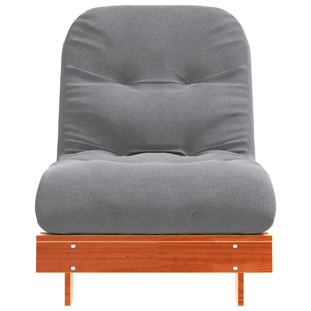 vidaXL Sofa rozkładana futon, z materacem, woskowy brąz, 70x206x11 cm