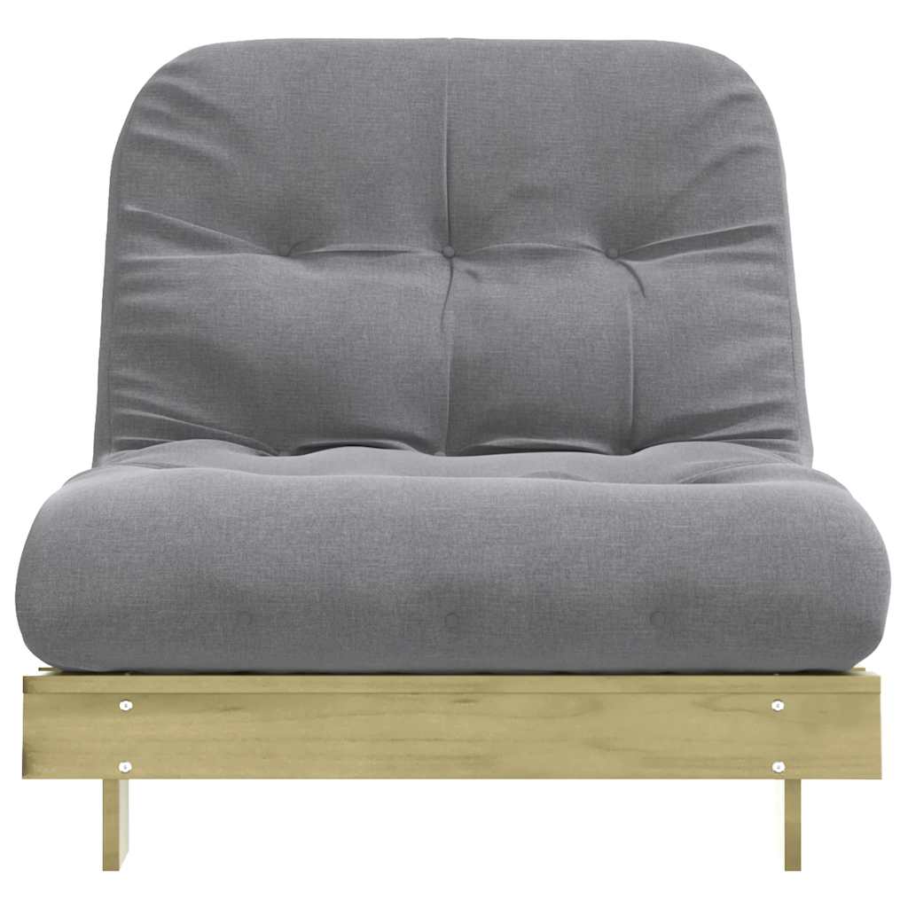 vidaXL Sofa rozkładana typu futon, z materacem, 90x206x11 cm, sosnowa