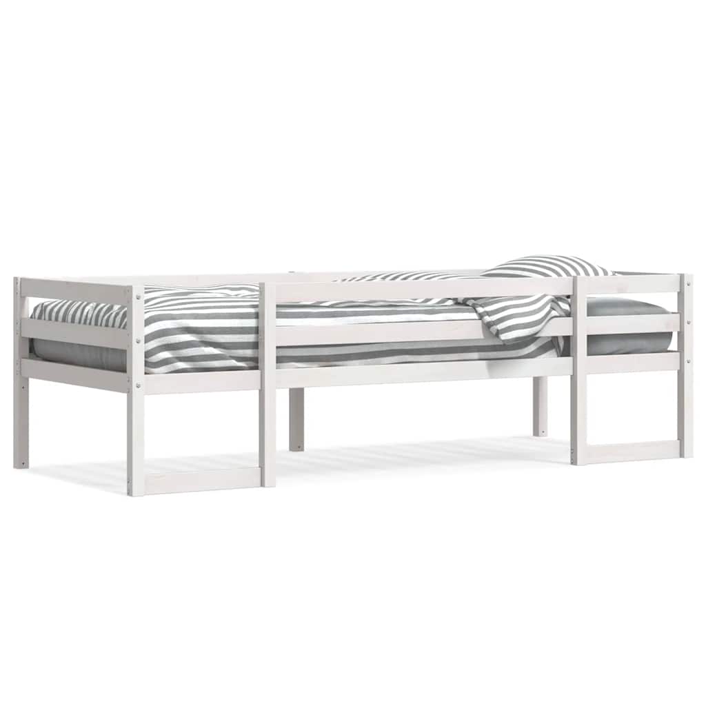 vidaXL Rama łóżka dla dzieci, biała, 75x190 cm, lite drewno sosnowe