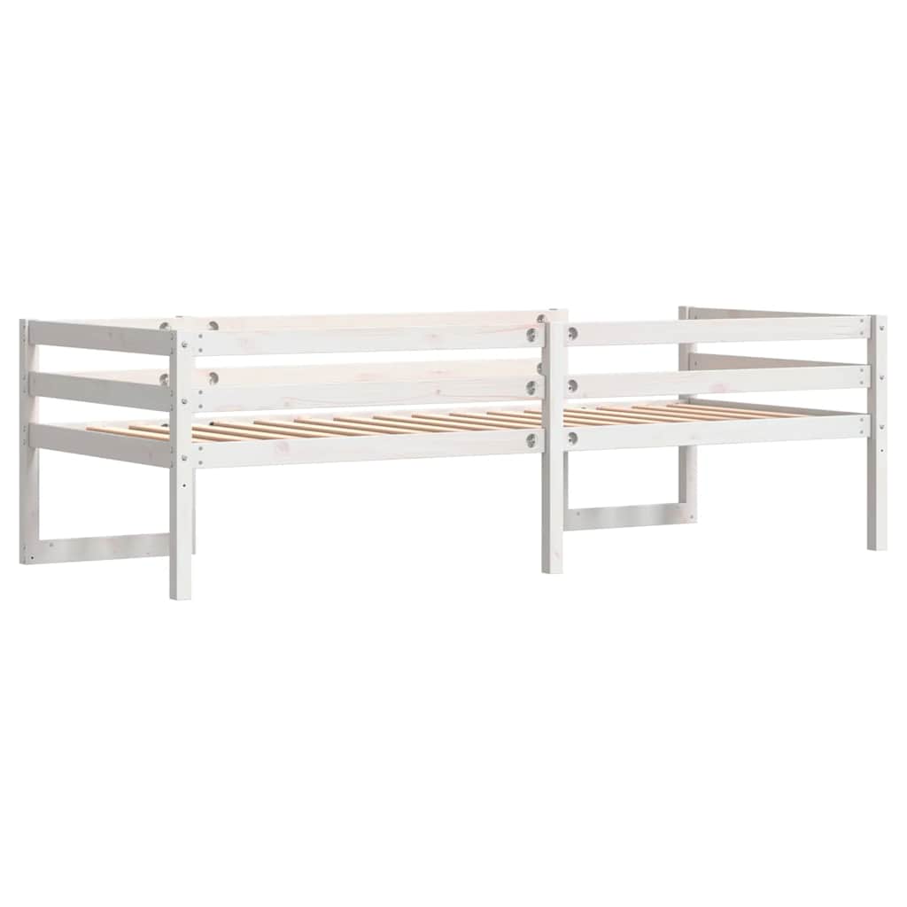 vidaXL Rama łóżka dla dzieci, biała, 75x190 cm, lite drewno sosnowe