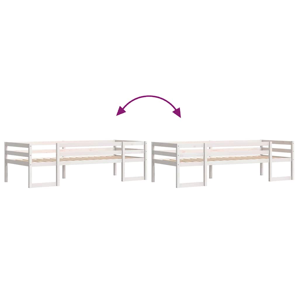 vidaXL Rama łóżka dla dzieci, biała, 75x190 cm, lite drewno sosnowe