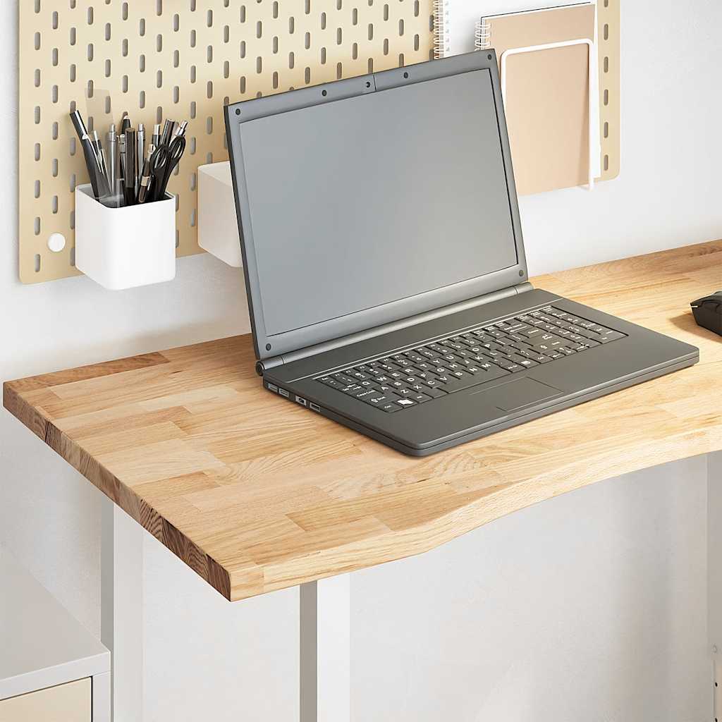 vidaXL Blat biurka, surowe, 100x60x2,5 cm, lite drewno dębowe