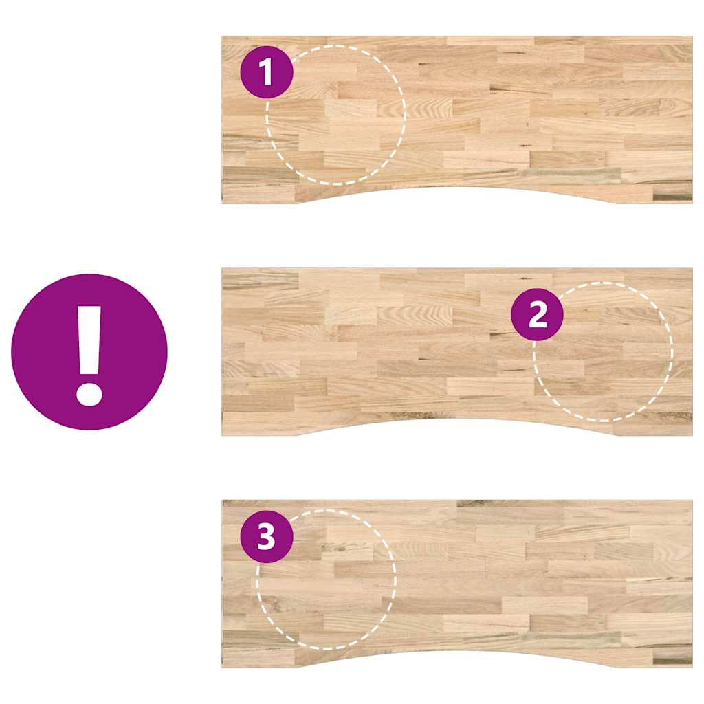 vidaXL Blat biurka, surowe, 140x60x2,5 cm, lite drewno dębowe