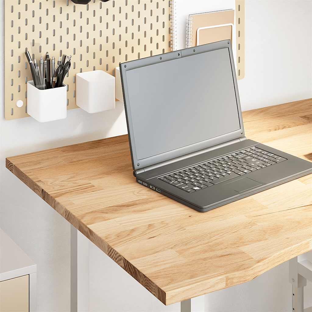 vidaXL Blat biurka, surowe, 100x80x2,5 cm, lite drewno dębowe