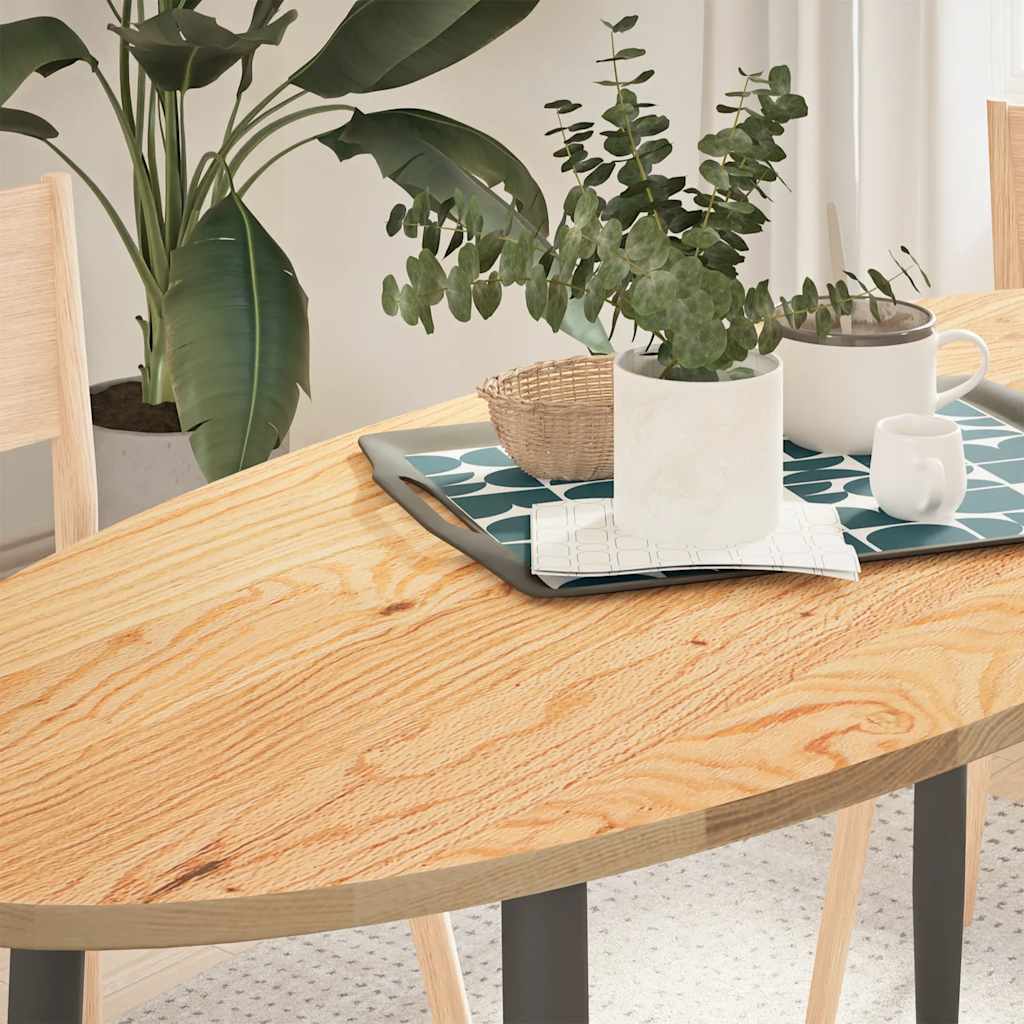 vidaXL Blat do stołu, 140x60x2 cm, lite drewno dębowe, owalny