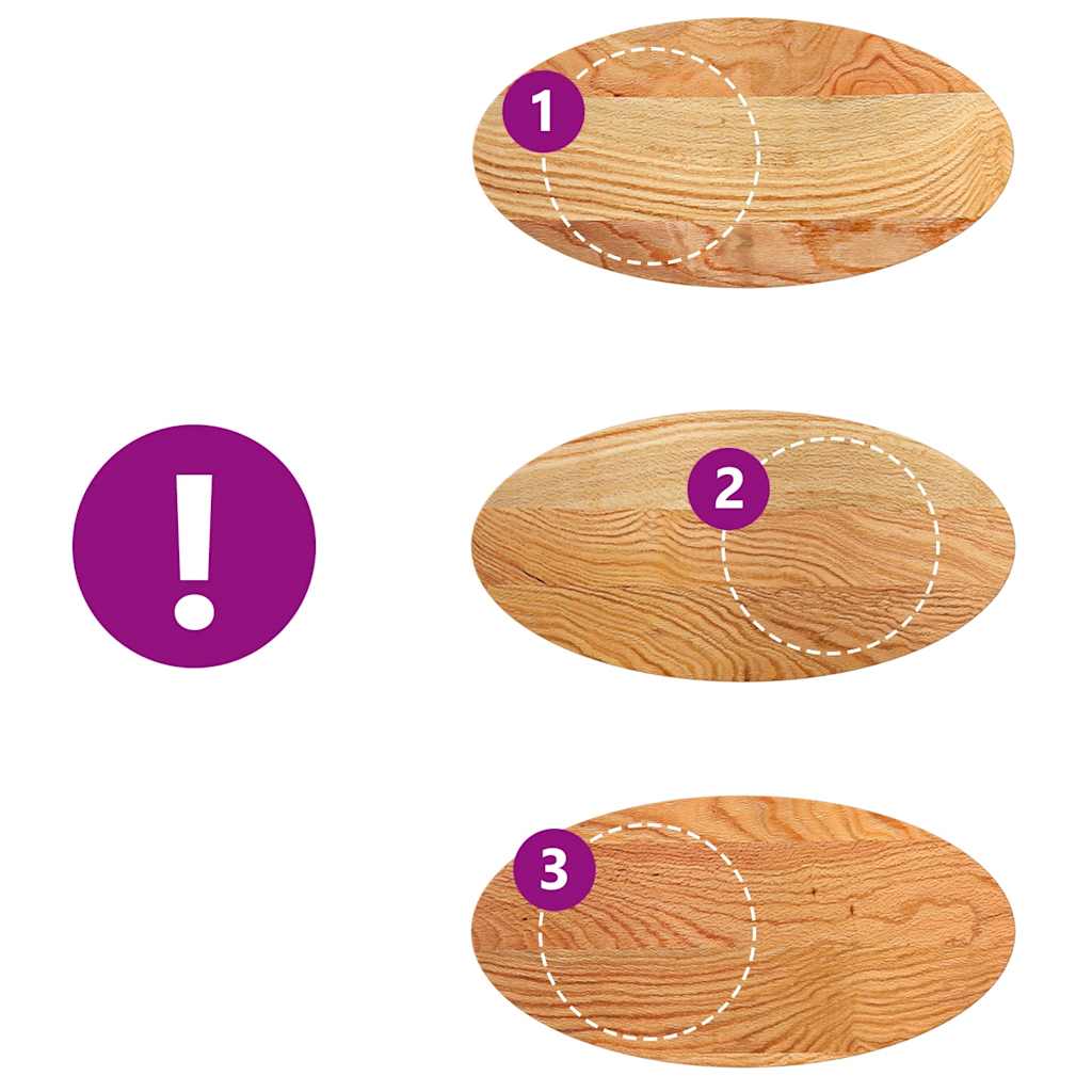 vidaXL Blat do stołu, brązowy, 80x40x4 cm, lite drewno dębowe, owalny