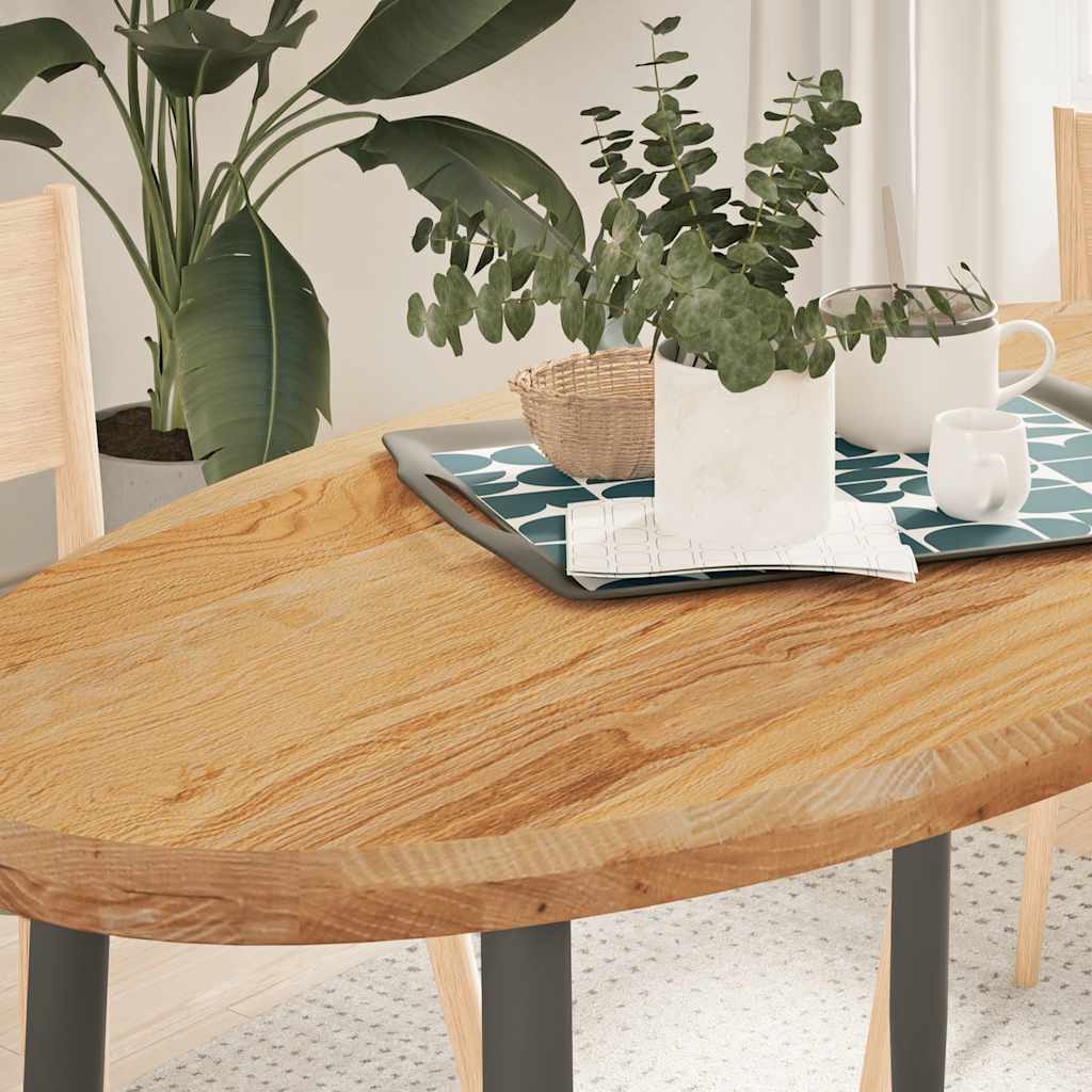 vidaXL Blat do stołu, brązowy, 120x60x4 cm, lite drewno dębowe, owalny