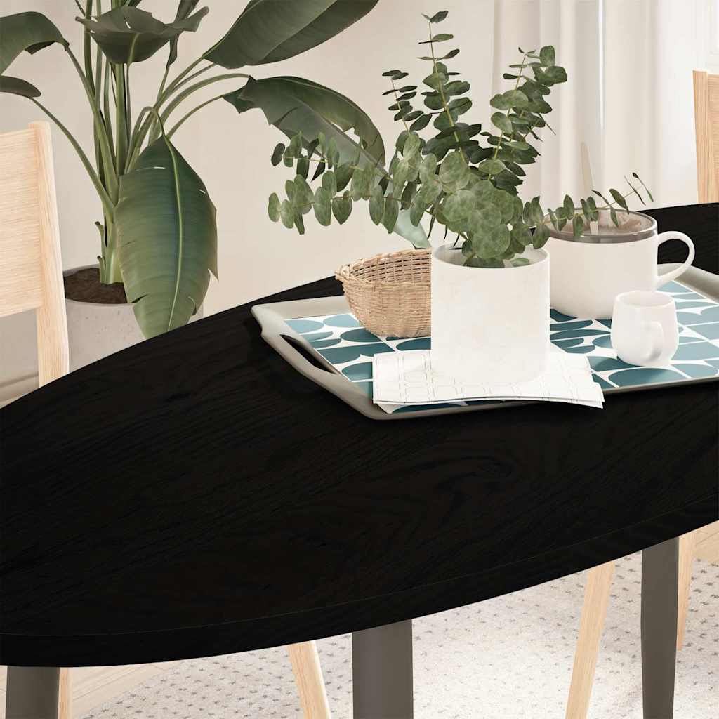 vidaXL Blat do stołu, brązowy, 140x60x2 cm, lite drewno dębowe, owalny
