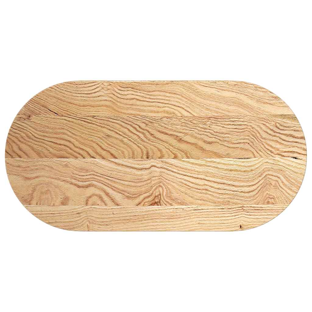 vidaXL Blat do stołu, 100x50x2 cm, lite drewno dębowe, owalny