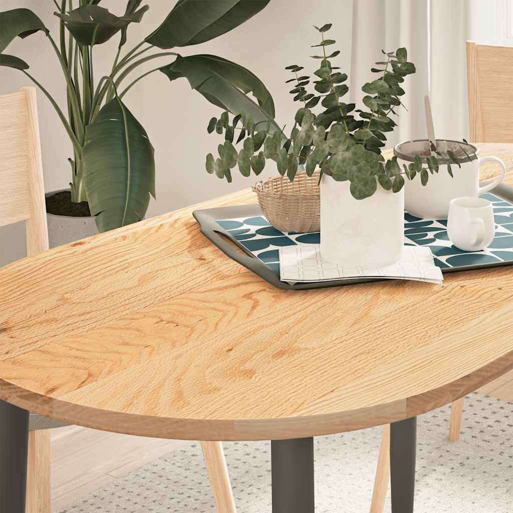 vidaXL Blat do stołu, 120x60x2 cm, lite drewno dębowe, owalny