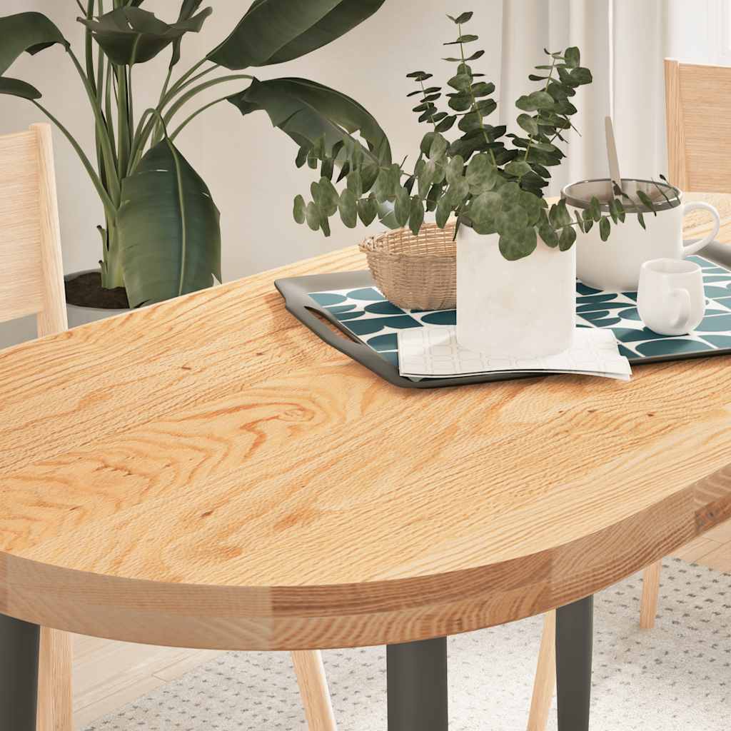 vidaXL Blat do stołu, 120x60x4 cm, lite drewno dębowe, owalny