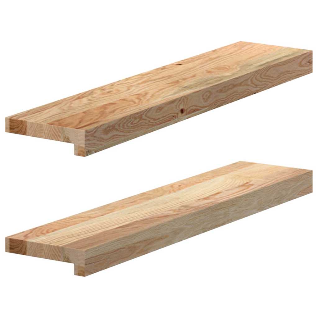 vidaXL Parapety 2 szt., surowe, 70x15x2 cm, lite drewno dębowe