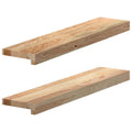vidaXL Parapety 2 szt., surowe, 70x15x2 cm, lite drewno dębowe