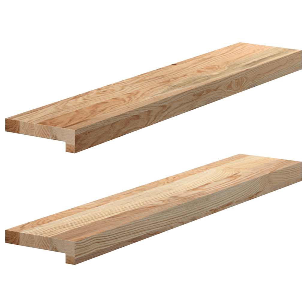 vidaXL Parapety 2 szt., surowe, 80x15x2 cm, lite drewno dębowe