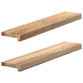 vidaXL Parapety 2 szt., surowe, 80x15x2 cm, lite drewno dębowe