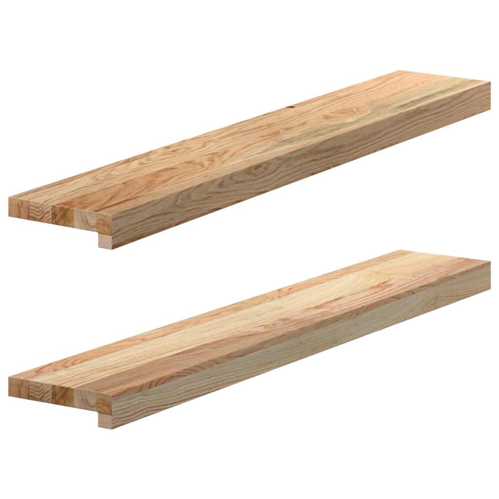 vidaXL Parapety 2 szt., surowe, 90x15x2 cm, lite drewno dębowe