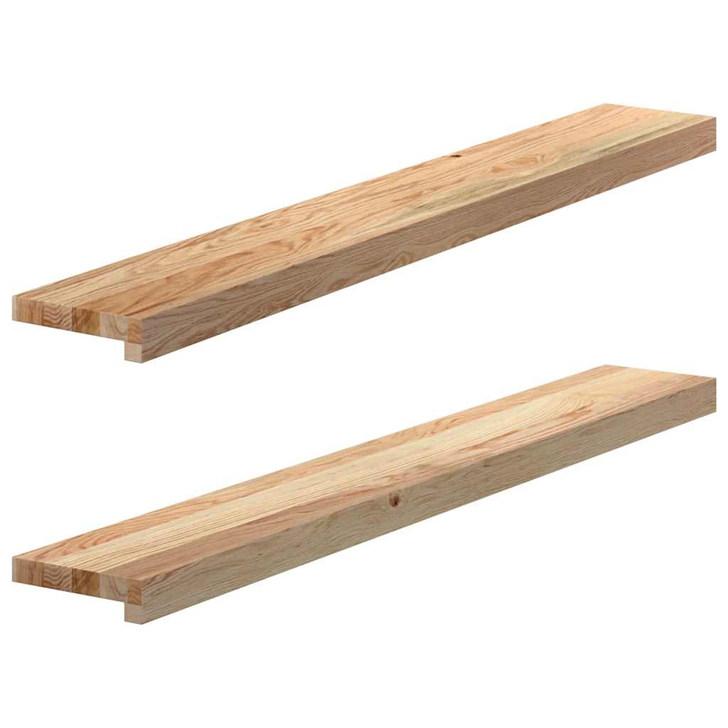 vidaXL Parapety 2 szt., surowe, 110x15x2 cm, lite drewno dębowe