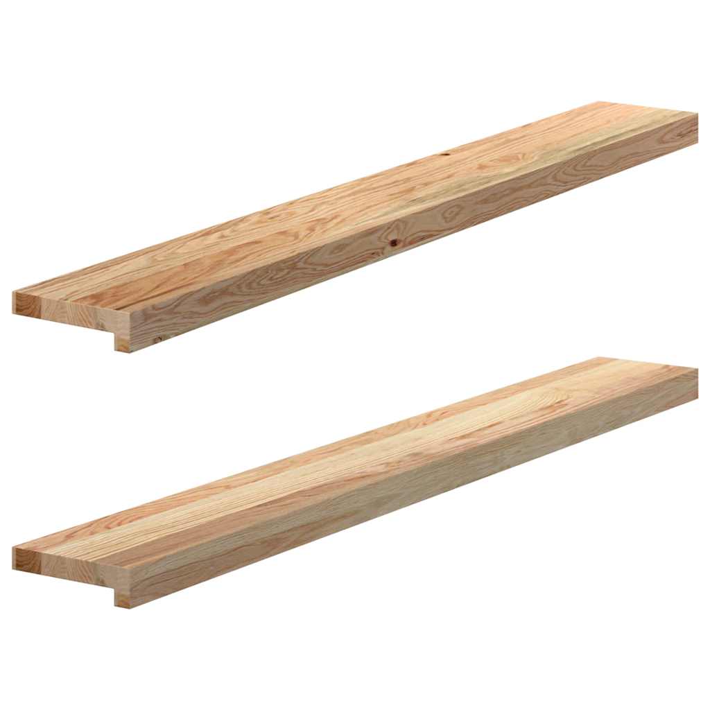 vidaXL Parapety 2 szt., surowe, 120x15x2 cm, lite drewno dębowe