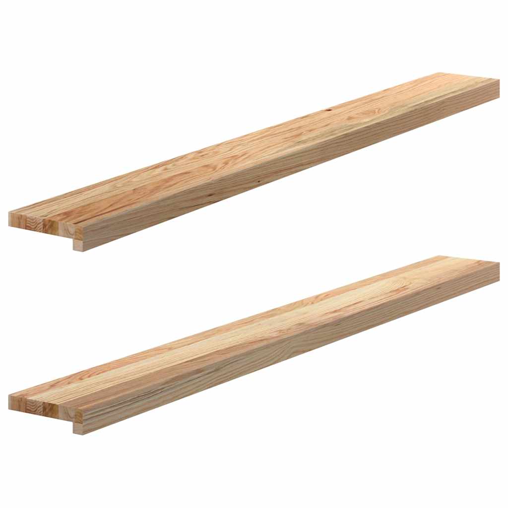 vidaXL Parapety 2 szt., surowe, 140x15x2 cm, lite drewno dębowe