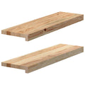 vidaXL Parapety 2 szt., surowe, 70x20x2 cm, lite drewno dębowe