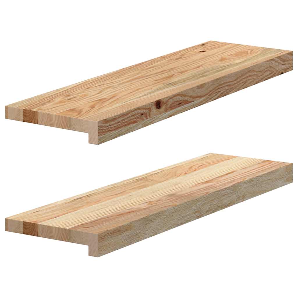 vidaXL Parapety 2 szt., surowe, 70x20x2 cm, lite drewno dębowe