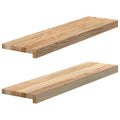 vidaXL Parapety 2 szt., surowe, 80x20x2 cm, lite drewno dębowe