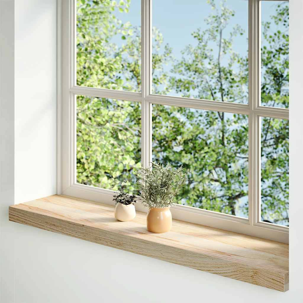 vidaXL Parapety 2 szt., surowe, 80x20x2 cm, lite drewno dębowe