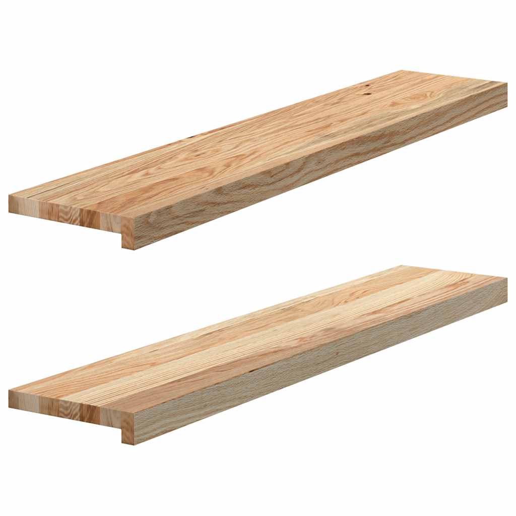 vidaXL Parapety 2 szt., surowe, 100x20x2 cm, lite drewno dębowe
