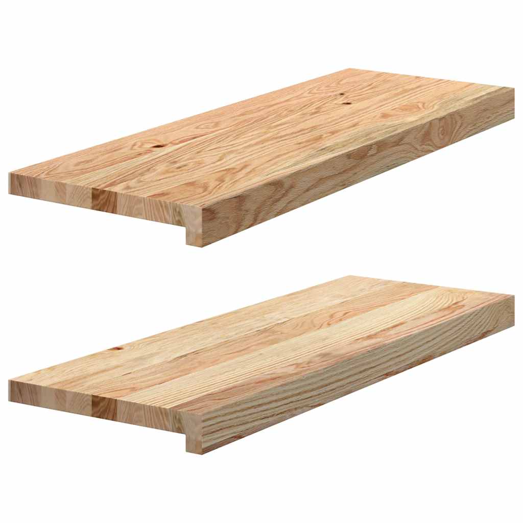 vidaXL Parapety 2 szt., surowe, 70x25x2 cm, lite drewno dębowe