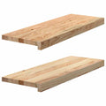 vidaXL Parapety 2 szt., surowe, 70x25x2 cm, lite drewno dębowe
