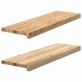 vidaXL Parapety 2 szt., surowe, 80x25x2 cm, lite drewno dębowe
