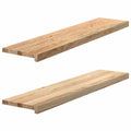 vidaXL Parapety 2 szt., surowe, 110x25x2 cm, lite drewno dębowe