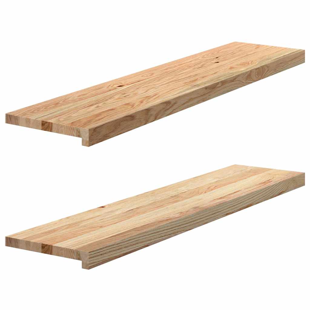 vidaXL Parapety 2 szt., surowe, 110x25x2 cm, lite drewno dębowe