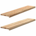vidaXL Parapety 2 szt., surowe, 120x25x2 cm, lite drewno dębowe