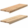vidaXL Parapety 2 szt., surowe, 80x30x2 cm, lite drewno dębowe