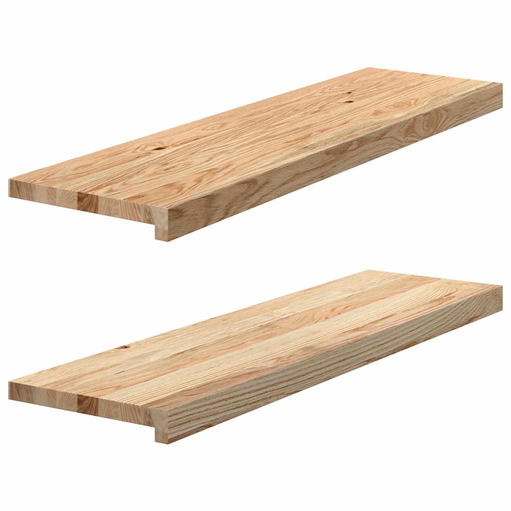 vidaXL Parapety 2 szt., surowe, 90x30x2 cm, lite drewno dębowe