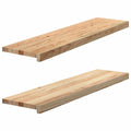 vidaXL Parapety 2 szt., surowe, 100x30x2 cm, lite drewno dębowe