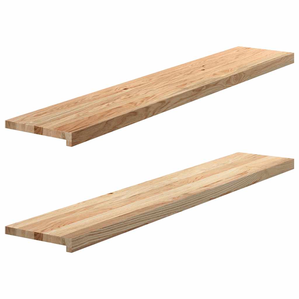 vidaXL Parapety 2 szt., surowe, 140x30x2 cm, lite drewno dębowe