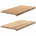 vidaXL Parapety 2 szt., surowe, 80x40x2 cm, lite drewno dębowe