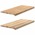 vidaXL Parapety 2 szt., surowe, 90x40x2 cm, lite drewno dębowe