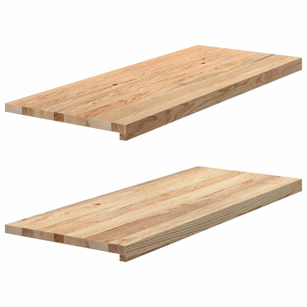 vidaXL Parapety 2 szt., surowe, 100x40x2 cm, lite drewno dębowe