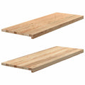 vidaXL Parapety 2 szt., surowe, 110x40x2 cm, lite drewno dębowe